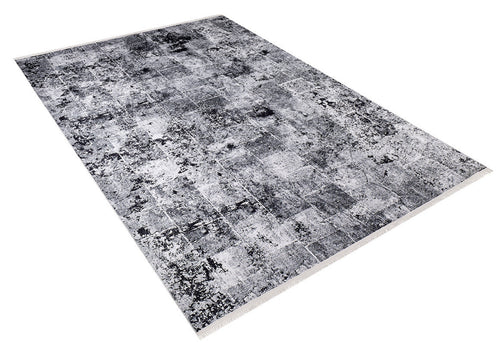 Modern Digital Area Rug - Black Antibacterial Non Slip Washable Carpet