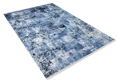 Yaroslavl Blue Modern Digital Print Area Rug
