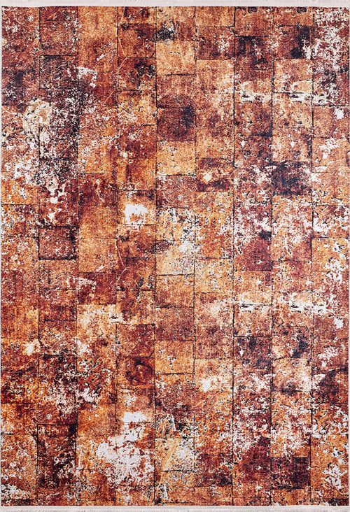 Modern Digital Print Rug - Brown Area Rug | Non Slip Washable Carpet