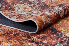 Modern Digital Print Rug - Brown Area Rug | Non Slip Washable Carpet