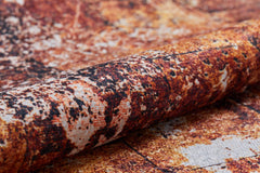 Modern Digital Print Rug - Brown Area Rug | Non Slip Washable Carpet