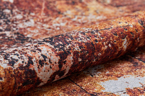 Modern Digital Print Rug - Brown Area Rug | Non Slip Washable Carpet