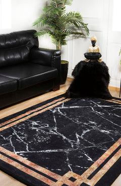 Elektrostal Black Frame Digital Print Area Rug