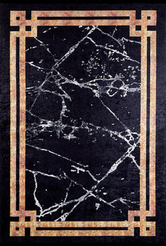 Elektrostal Black Frame Digital Print Area Rug