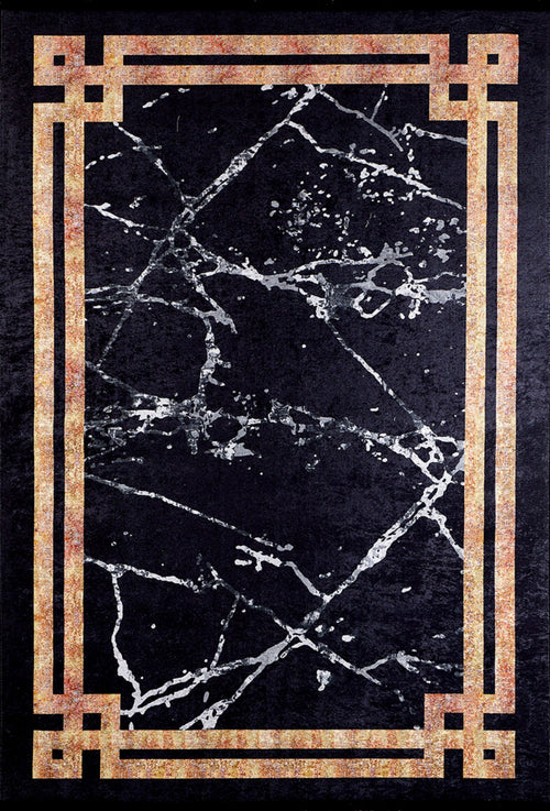 Elektrostal Black Frame Digital Print Area Rug