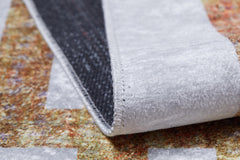 Gold Frame Area Rug - Black Digital Print Non Slip Washable Carpet