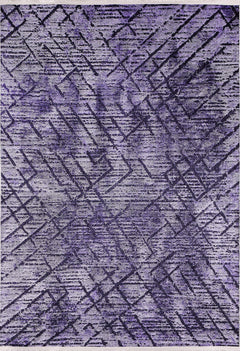 Purple Striped Area Rug - Digital Print Rug | Non Slip, Washable Carpet