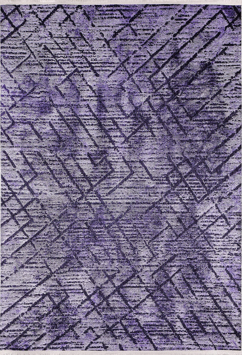 Purple Striped Area Rug - Digital Print Rug | Non Slip, Washable Carpet