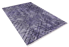 Purple Striped Area Rug - Digital Print Rug | Non Slip, Washable Carpet