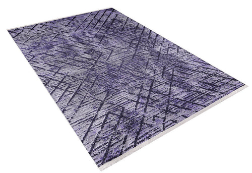 Purple Striped Area Rug - Digital Print Rug | Non Slip, Washable Carpet