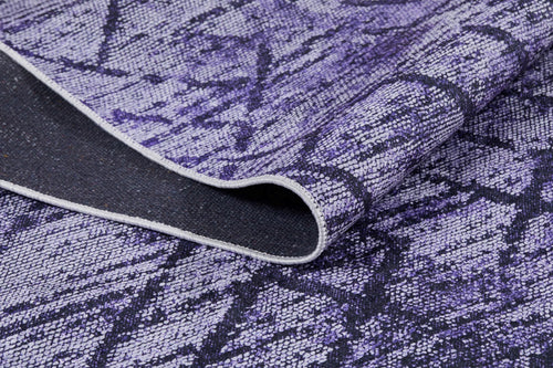 Purple Striped Area Rug - Digital Print Rug | Non Slip, Washable Carpet