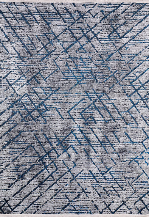 Grey Striped Area Rug - Digital Print Washable Non Slip Carpet for Living Room