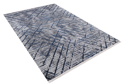 Grey Striped Area Rug - Digital Print Washable Non Slip Carpet for Living Room