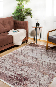 Slavyansk Brown Modern Digital Print Area Rug