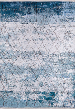 PavlovskiPosad Blue Geometric Digital Print Area Rug