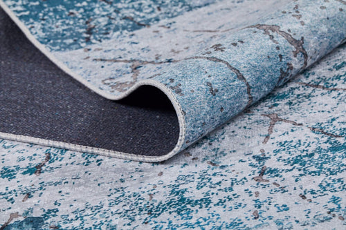 PavlovskiPosad Blue Geometric Digital Print Area Rug