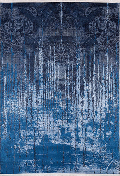 Modern Digital Area Rug – Blue Non Slip Washable Carpet for Living Room
