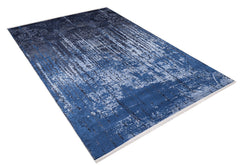 Modern Digital Area Rug – Blue Non Slip Washable Carpet for Living Room