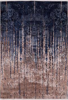 isim Navy Modern Digital Print Area Rug