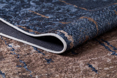 isim Navy Modern Digital Print Area Rug