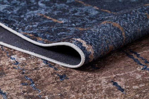 isim Navy Modern Digital Print Area Rug