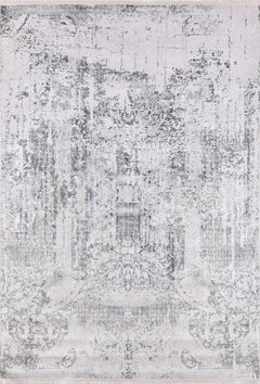 Modern Digital Area Rug - Grey Non Slip Carpet for Living Room & Kitchen