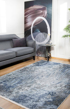 Modern Digital Area Rug – Blue Non Slip Antibacterial Carpet | Stylish Floor Decor