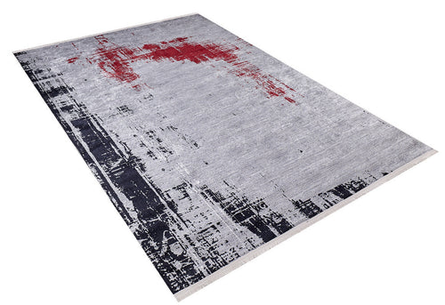 Modern Area Rug – Grey Digital Print Carpet | Non Slip, Antibacterial Floor Covering