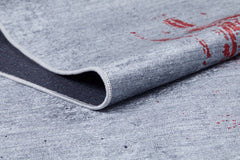 Modern Area Rug – Grey Digital Print Carpet | Non Slip, Antibacterial Floor Covering