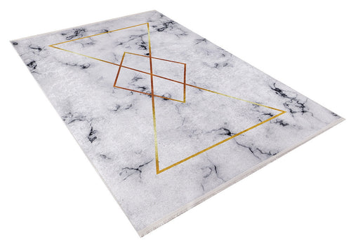 Grey Marble Area Rug – Digital Print Non Slip Carpet With Antibacterial Design
