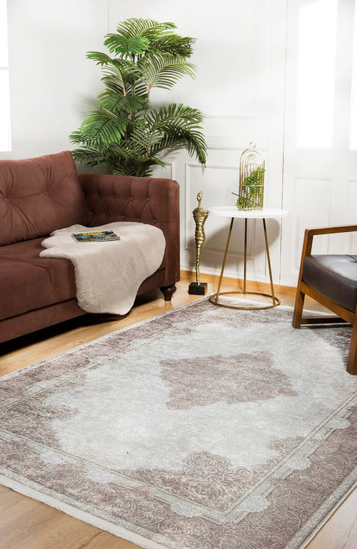 Cream Area Rug – Classic Digital Print Rug | Antibacterial, Non Slip & Washable Carpet