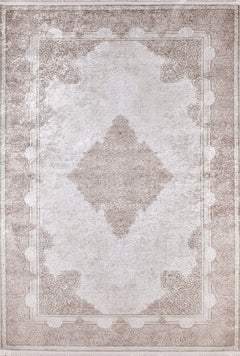 Cream Area Rug – Classic Digital Print Rug | Antibacterial, Non Slip & Washable Carpet