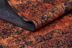 Classic Digital Print Rug - Orange Black Area Rug | Non Slip, Antibacterial Carpet