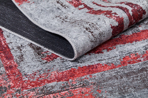 Burgundy Area Rug - Digital Print Frame Design Carpet | Non Slip, Antibacterial