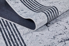 Grey Area Rug – Digital Print Frame Carpet | Antibacterial Non-Slip Stylish Floor Covering