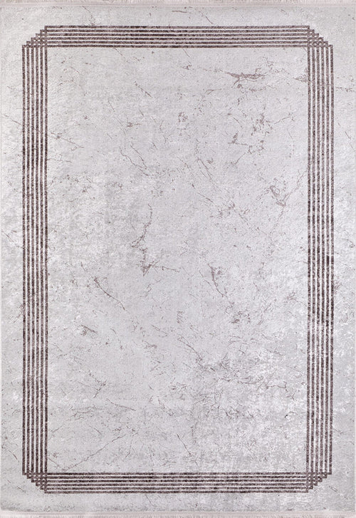 Digital Print Area Rug – Beige Frame Design, Antibacterial Non Slip Carpet