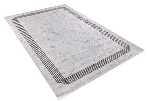 Digital Print Area Rug – Beige Frame Design, Antibacterial Non Slip Carpet