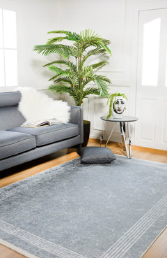 Kolomna Grey Frame Digital Print Area Rug