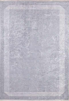 Kolomna Grey Frame Digital Print Area Rug