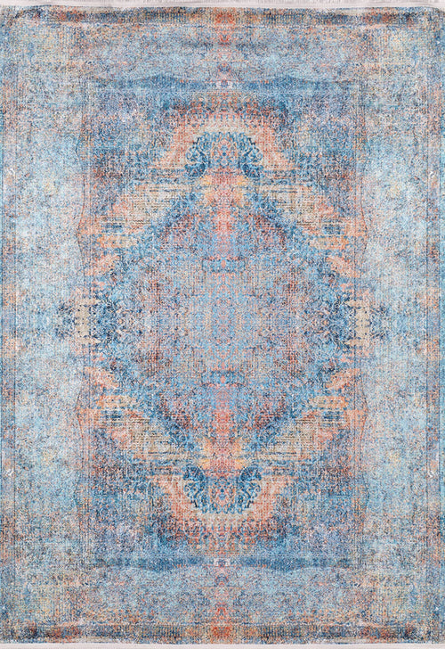 Blue Area Rug – Classic Digital Print Carpet | Antibacterial, Non Slip, Washable