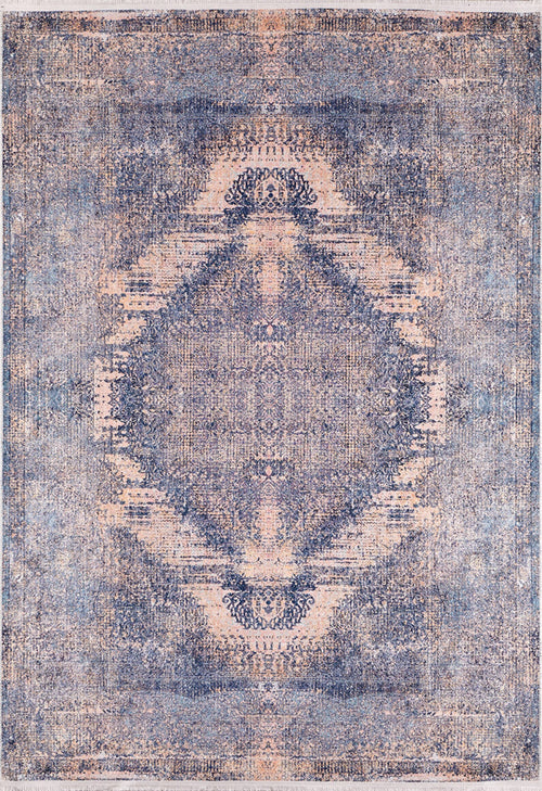 Blue Area Rug - Classic Digital Print Non Slip Antibacterial Carpet for Living Room