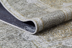 Sahti Green Frame Classic Digital Print Area Rug