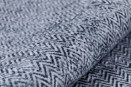 Tuymazi Blue Modern Zigzag Digital Print Area Rug