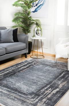 Modern Area Rug – Anthracite Digital Print Non Slip Washable Carpet