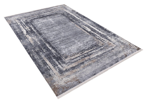 Modern Area Rug – Anthracite Digital Print Non Slip Washable Carpet