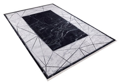 Digital Print Area Rug – Black Frame Non Slip Carpet for Living Room & Kitchen