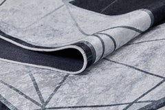 Digital Print Area Rug – Black Frame Non Slip Carpet for Living Room & Kitchen