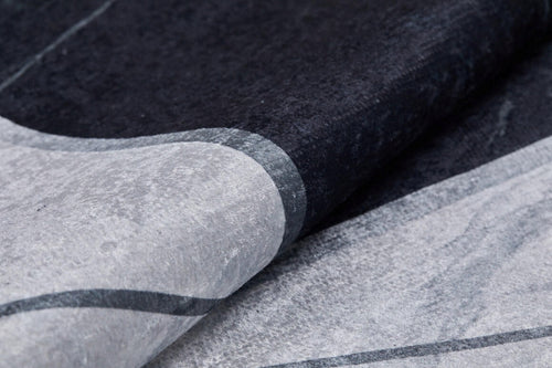 Digital Print Area Rug – Black Frame Non Slip Carpet for Living Room & Kitchen