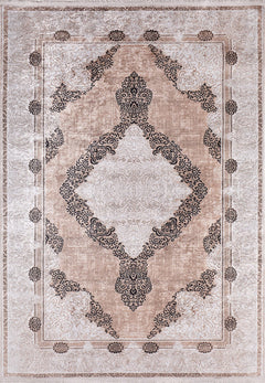 Digital Print Area Rug – Classic Brown Non Slip Antibacterial Carpet for Living Room