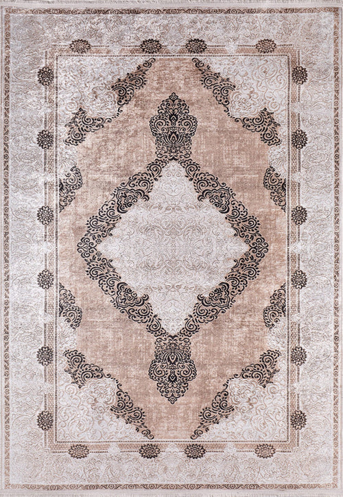 Digital Print Area Rug – Classic Brown Non Slip Antibacterial Carpet for Living Room